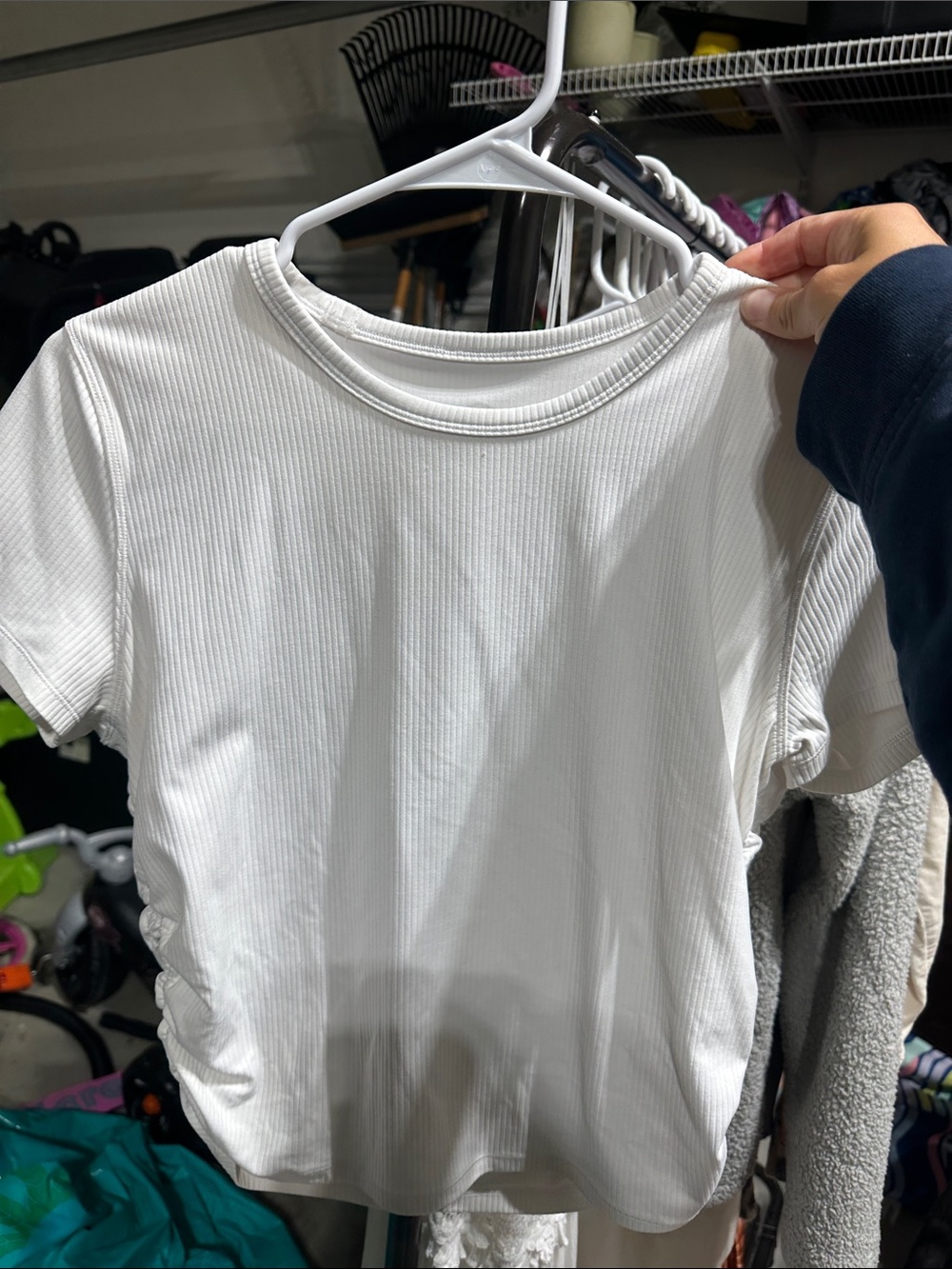 lululemon athletica White Ribbed Short Sleeve Tee